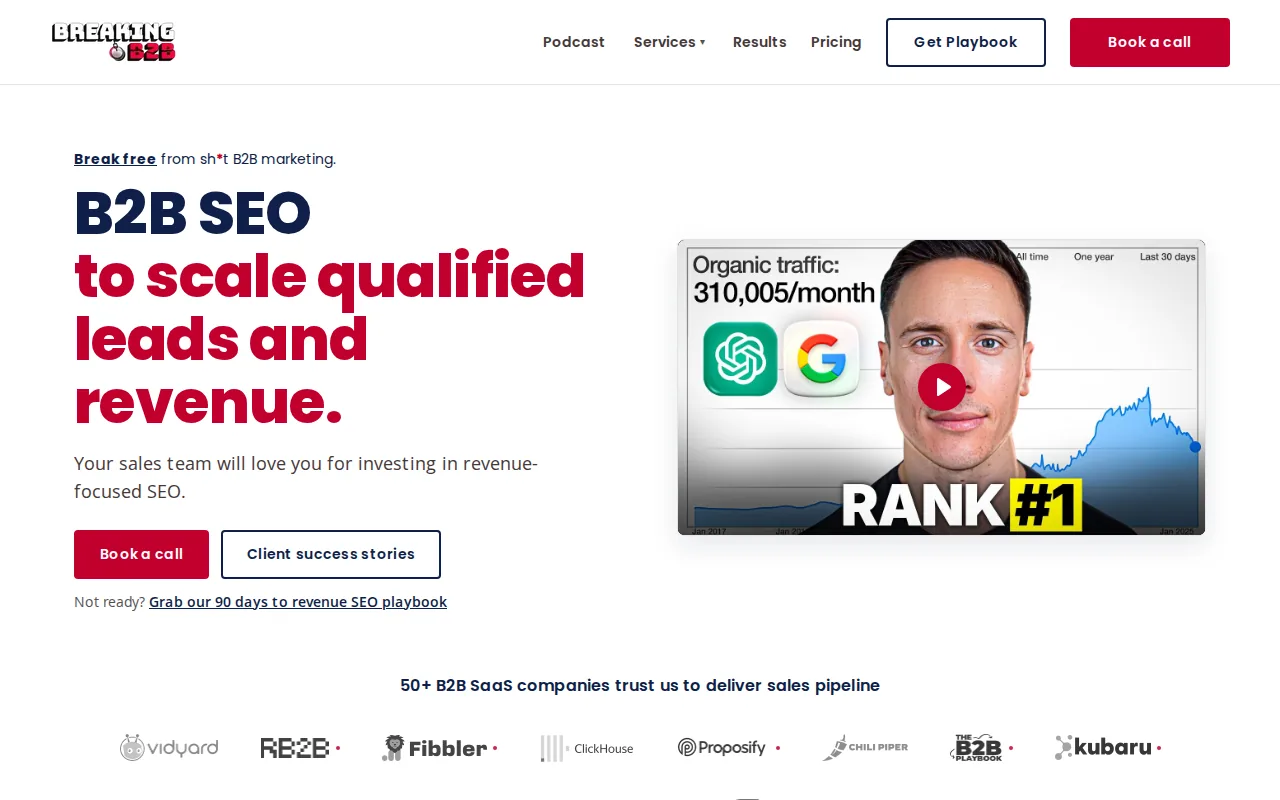 Screenshot of the Breaking B2B website