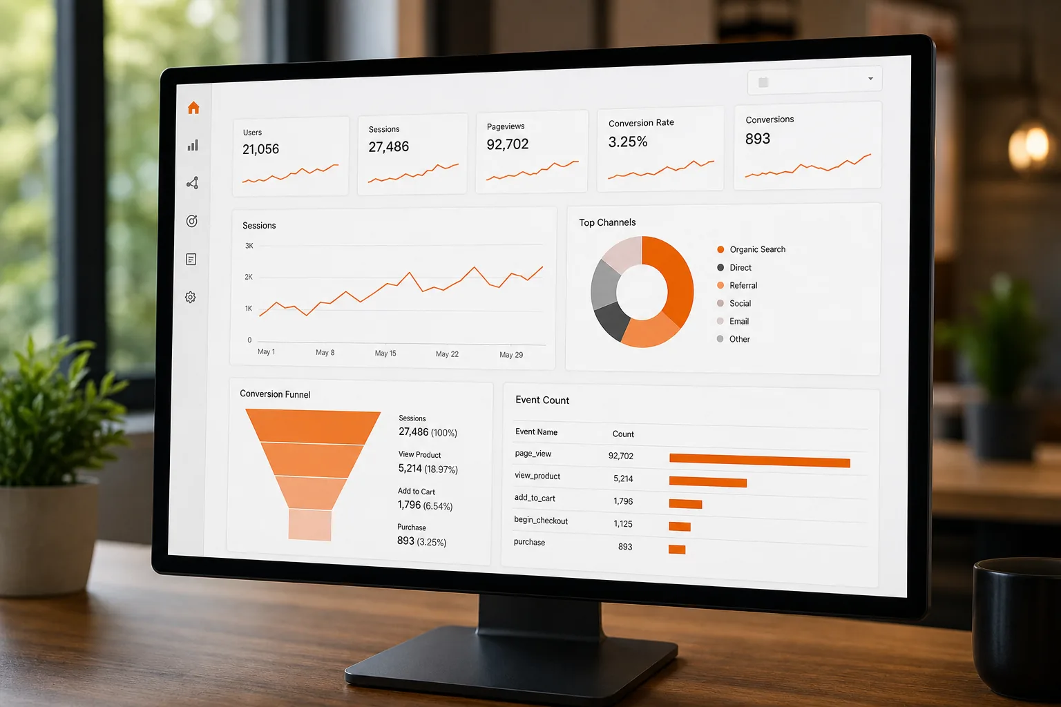 Conversion tracking dashboard example