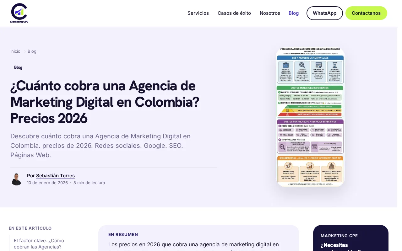Screenshot of the Marketing CPE website