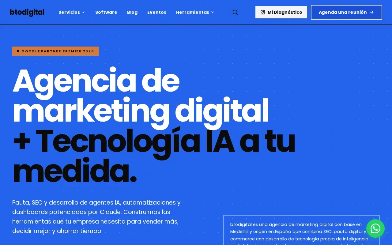 Screenshot of the B To Digital website