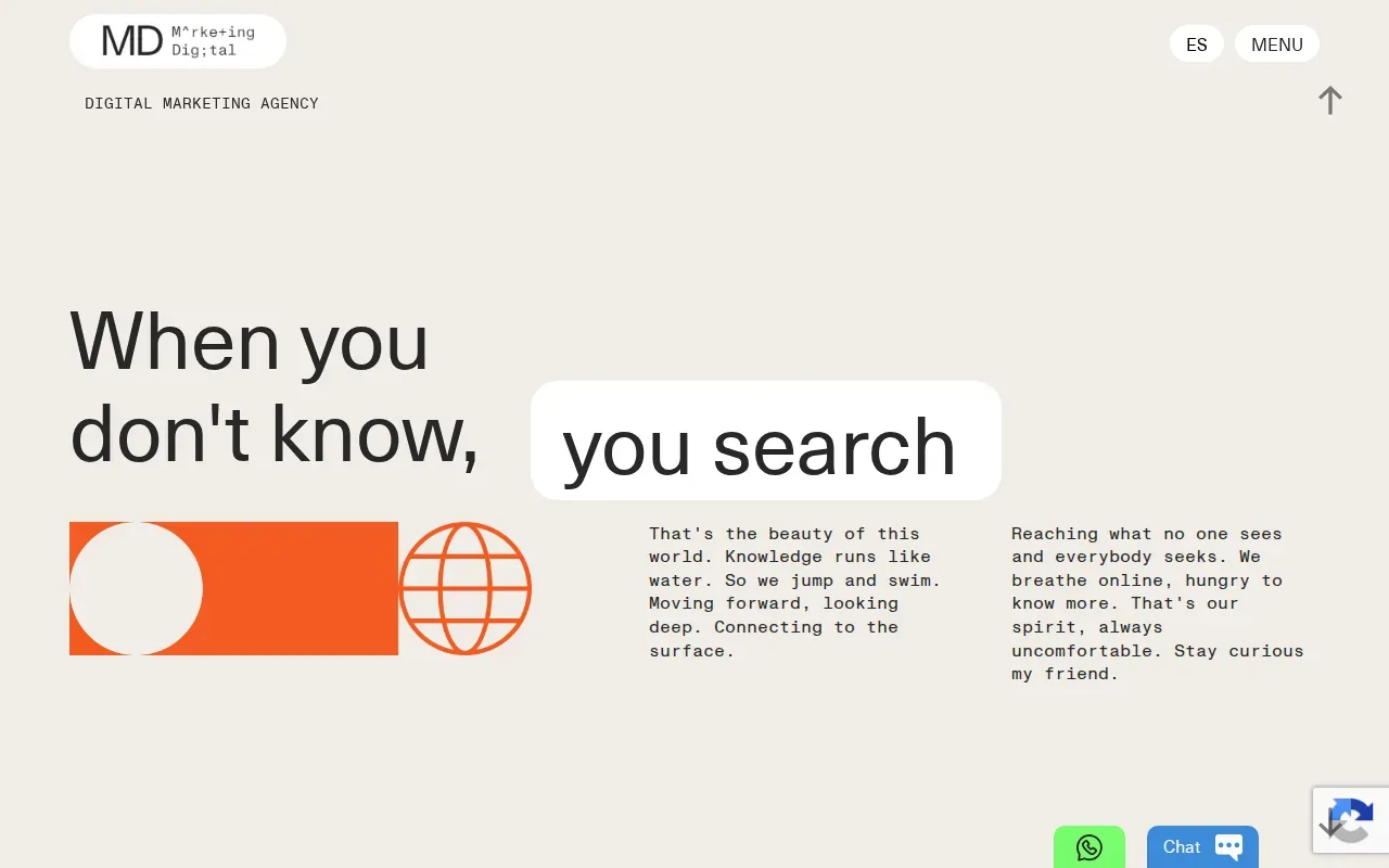 Screenshot of the MD Marketing Digital website