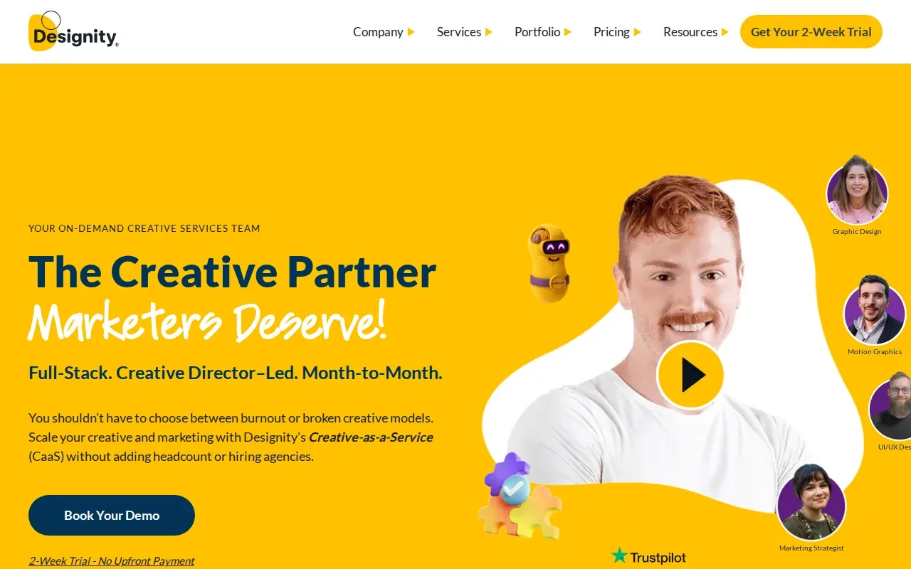 Screenshot of the Designity website