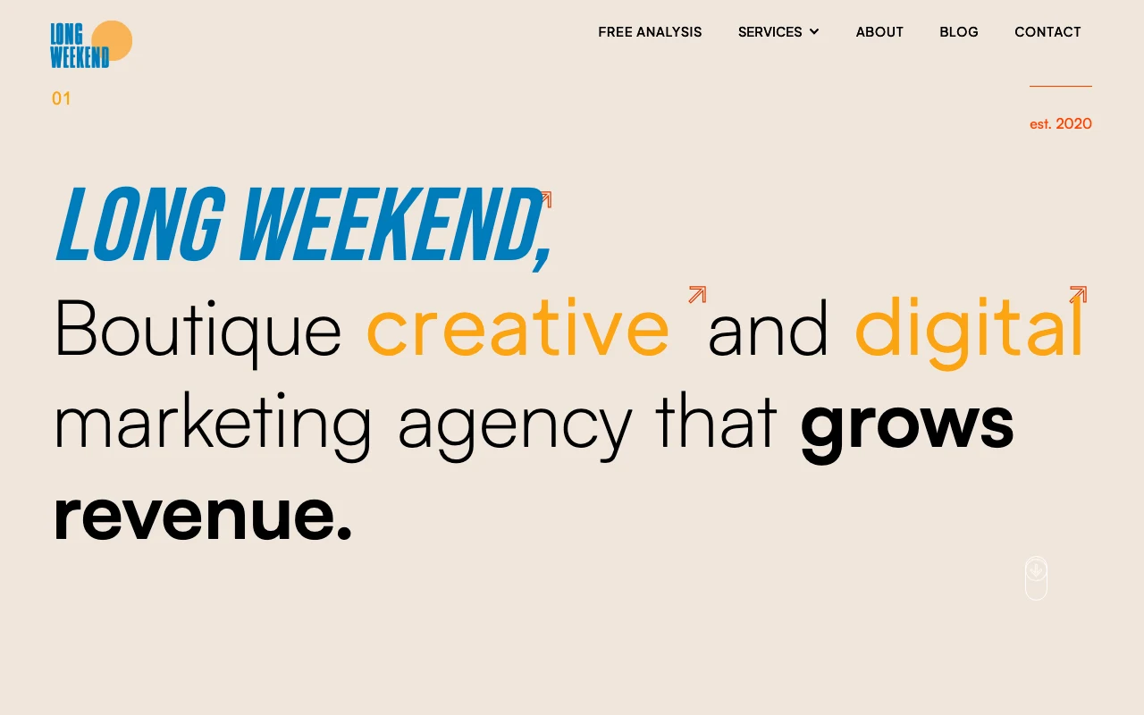 Screenshot of the Long Weekend website