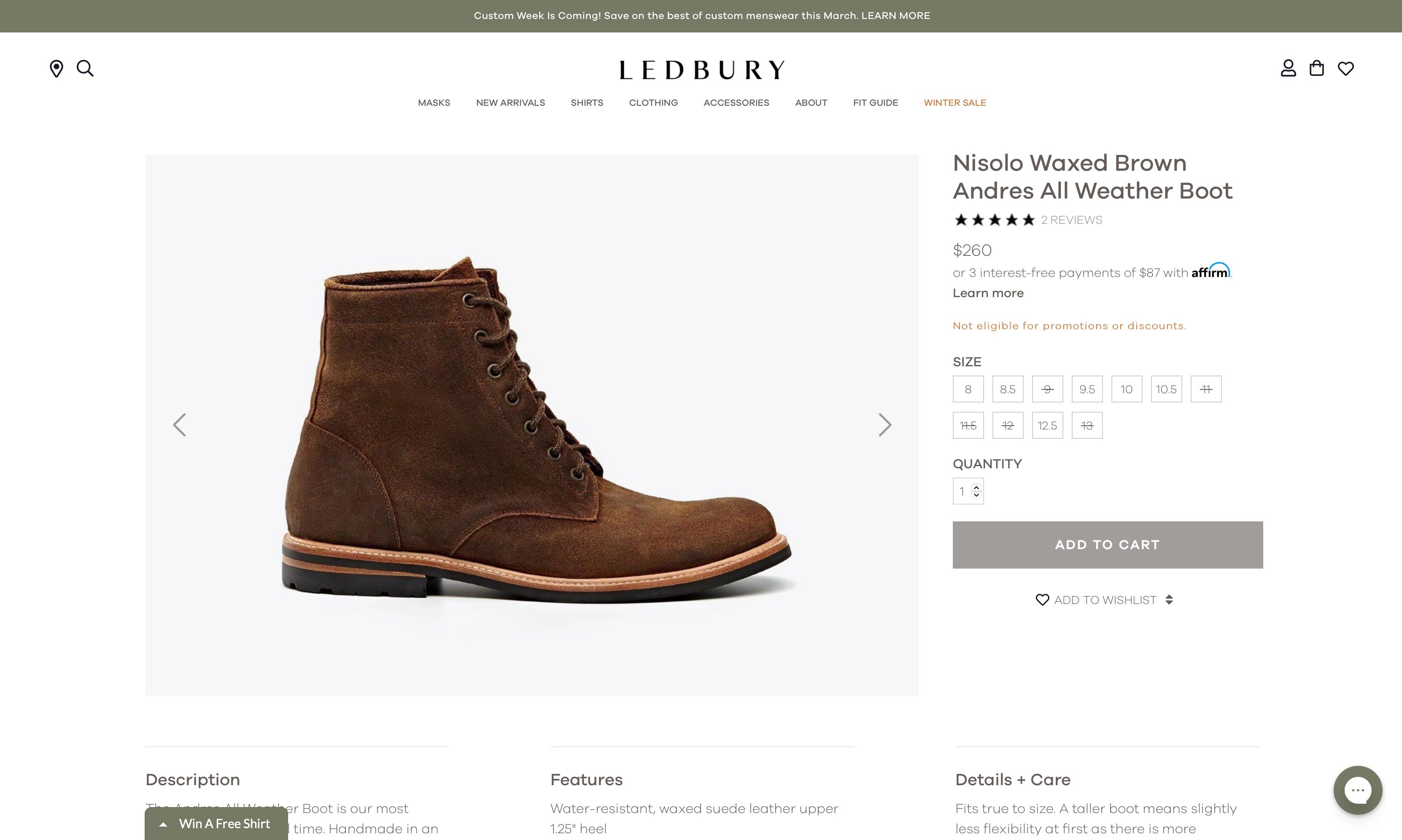 Ledbury selling Nisolo boots