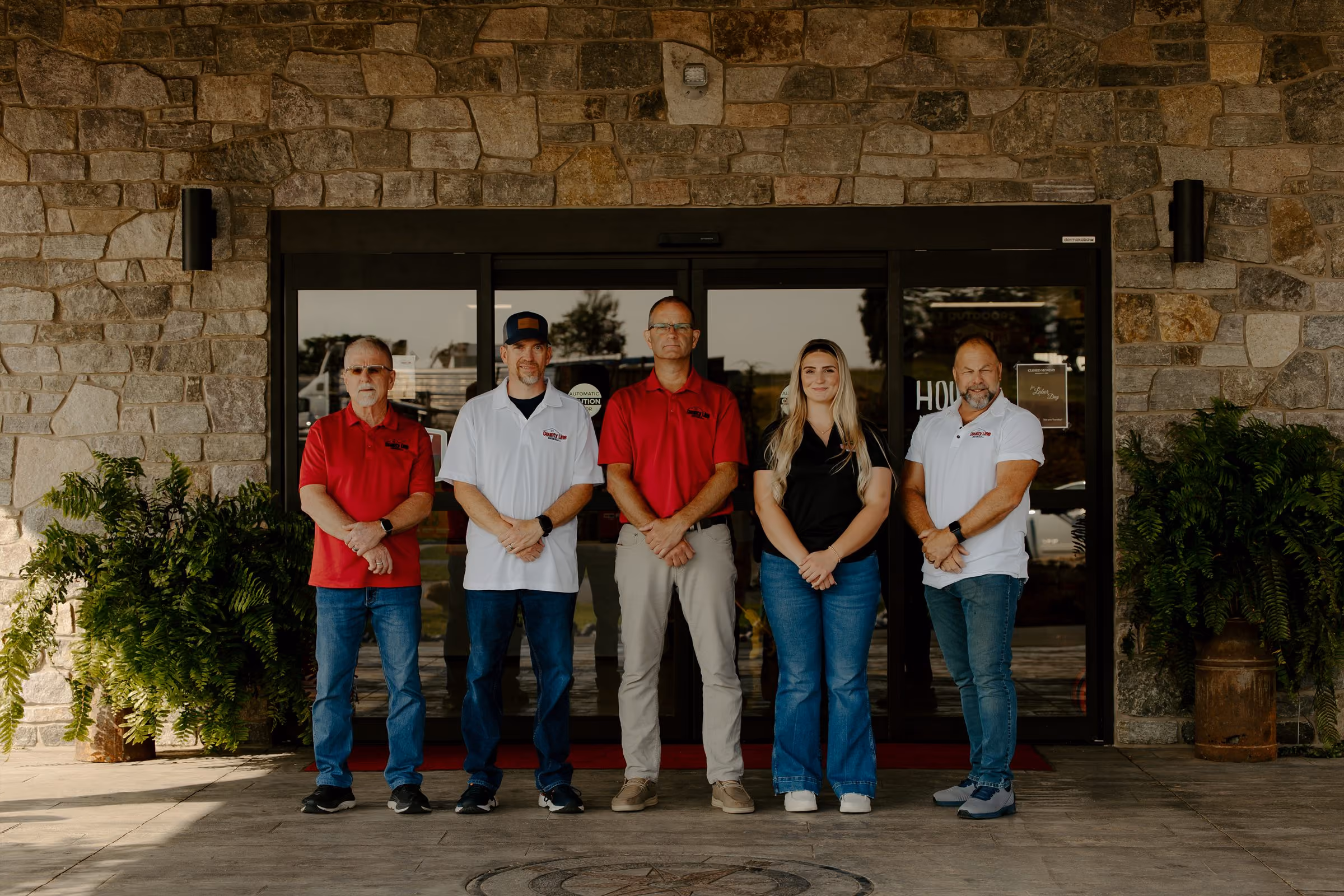 County Line Materials hardware store team, left to right: Jeff Arbogast, Mike Huffer, Phil Hoover, Liz Varepa, Kent Weaver