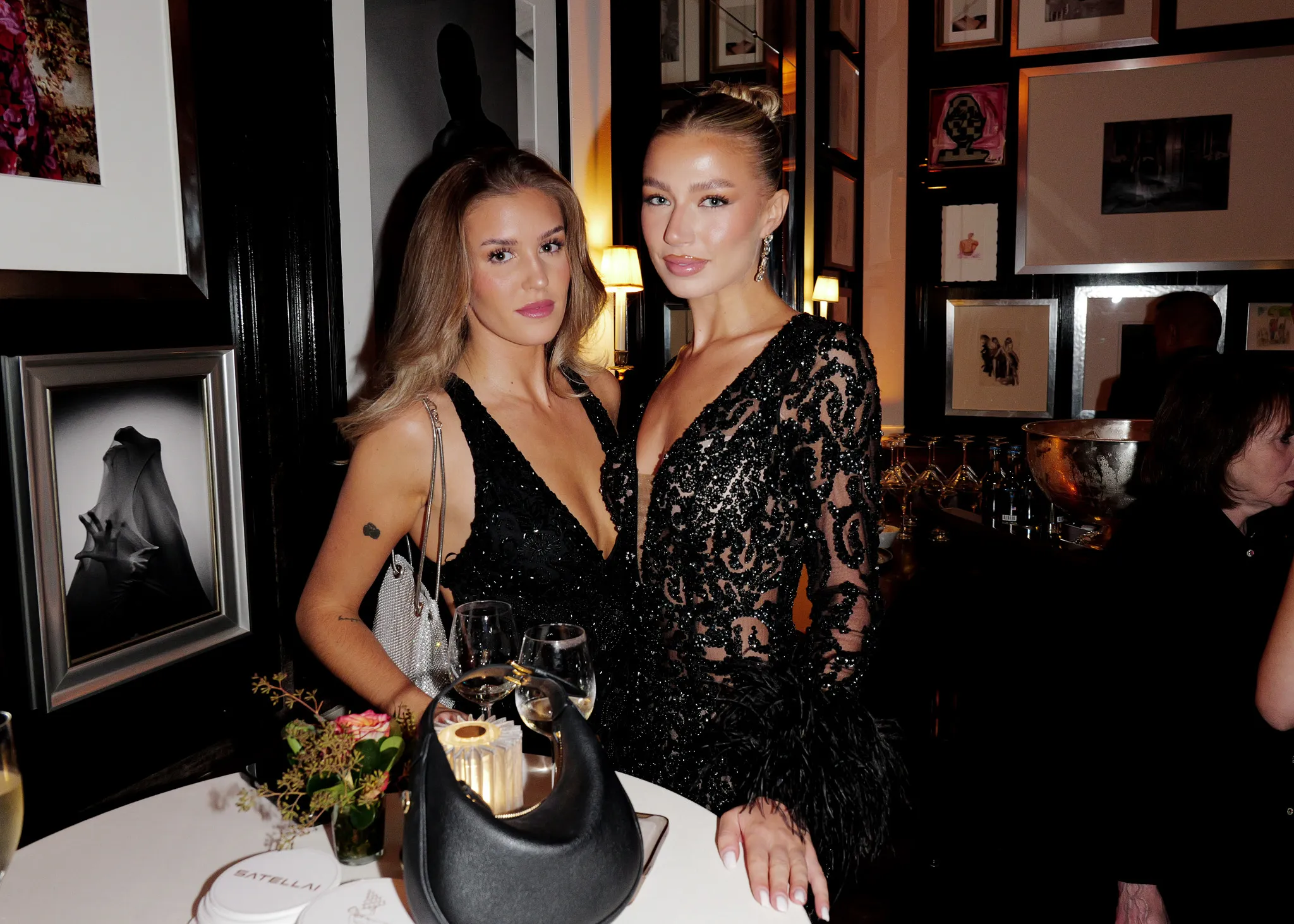 Model Alexis Loomans poses with guest at the 2025 Fetch Pet Gala.