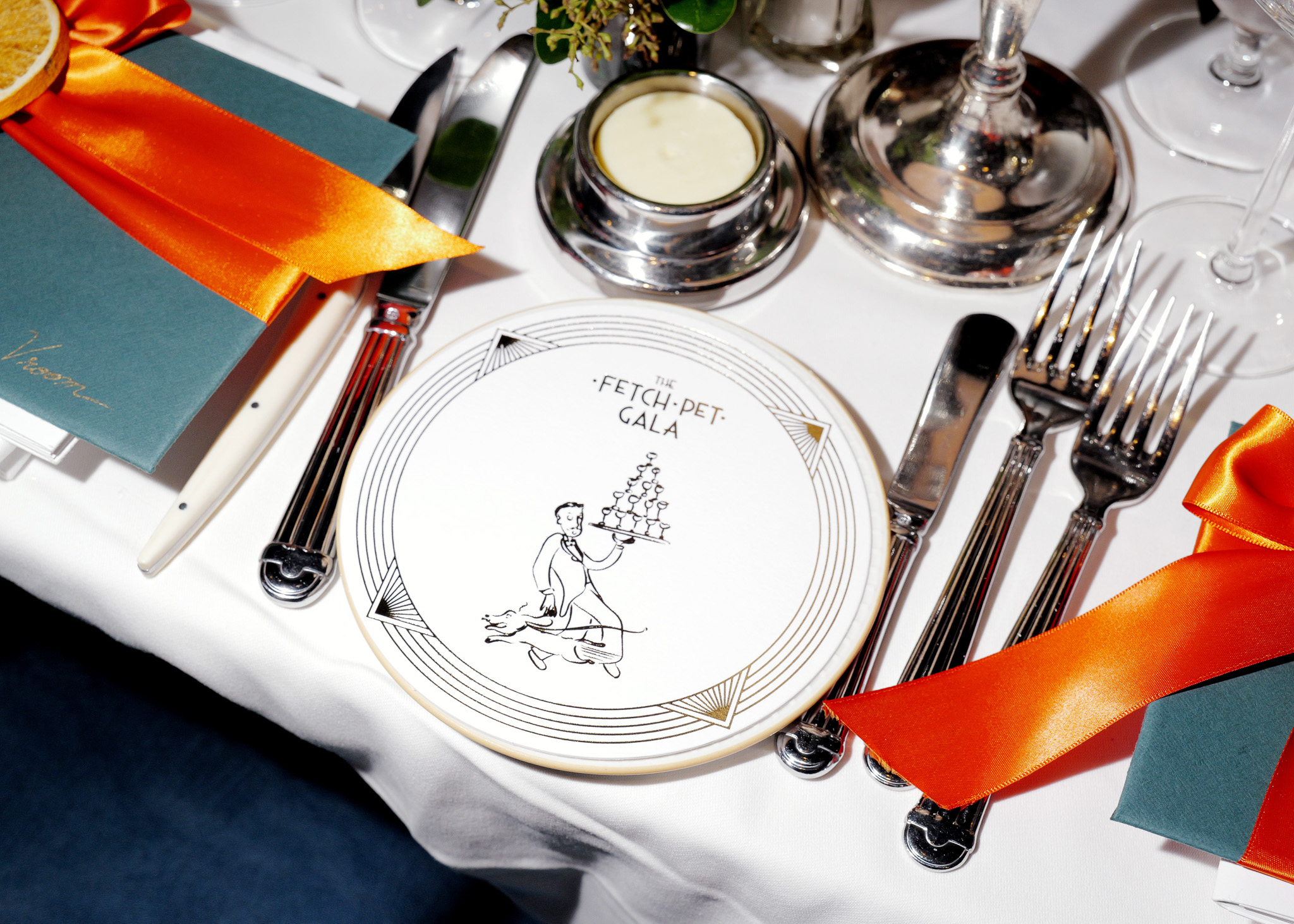 A view of the table setting during the 2025 Fetch Pet Gala.