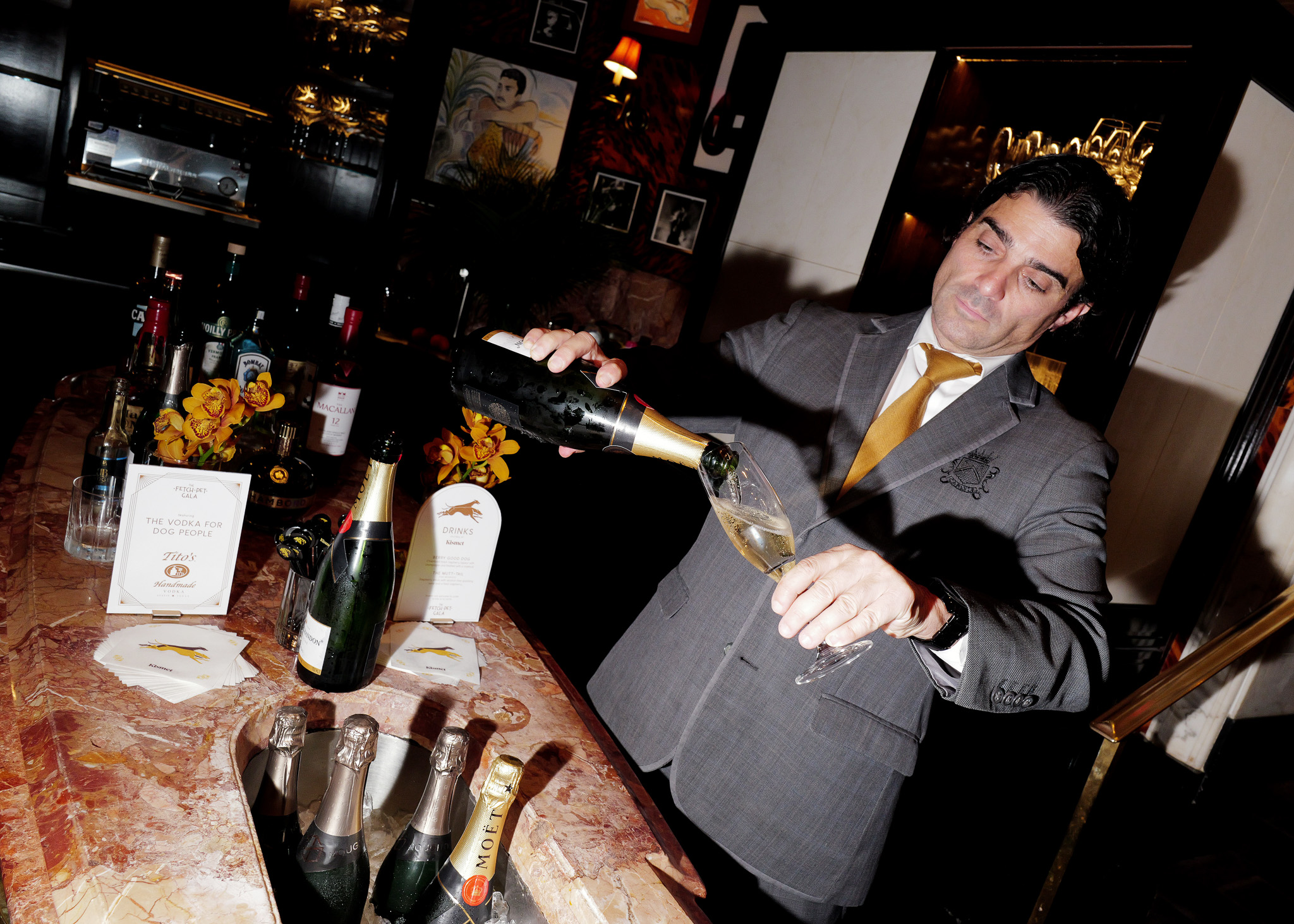 A view of bartending at the Kismet bar during the 2025 Fetch Pet Gala.