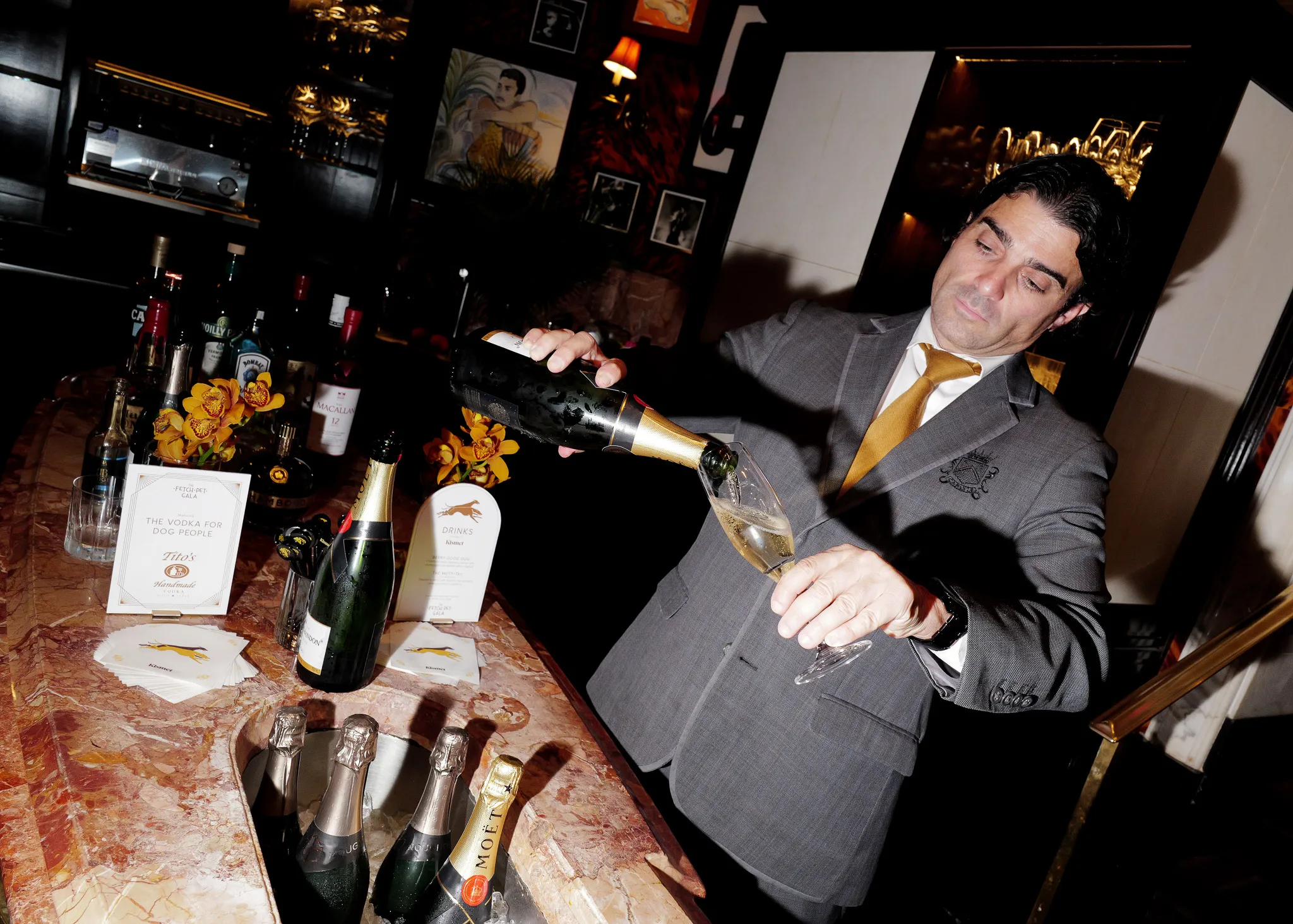 A view of bartending at the Kismet bar during the 2025 Fetch Pet Gala.