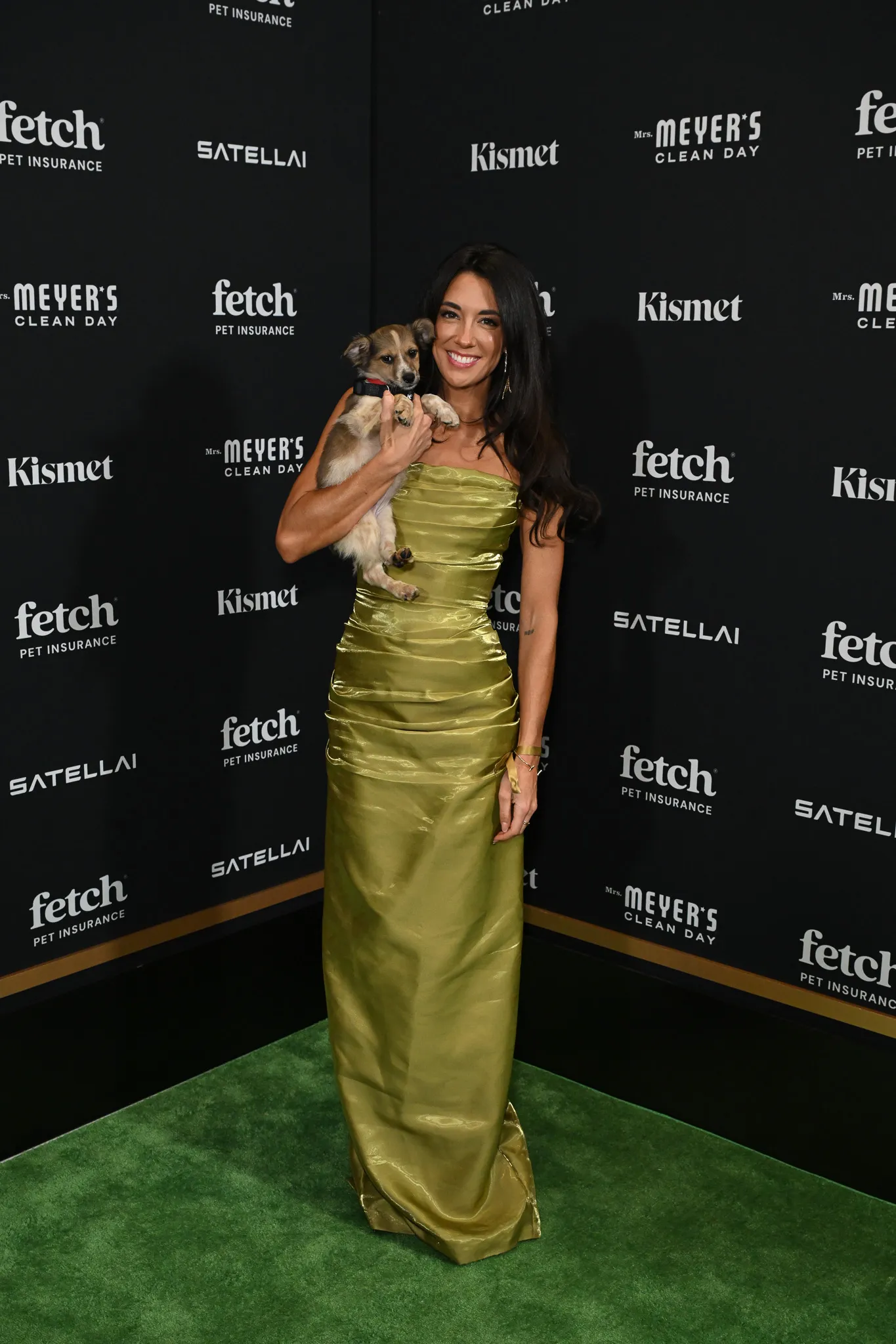 Kathryn Hurley founder of Wags & Walks Nashville with rescue pup from North Shore Animal League America at the 2025 Fetch Pet Gala.