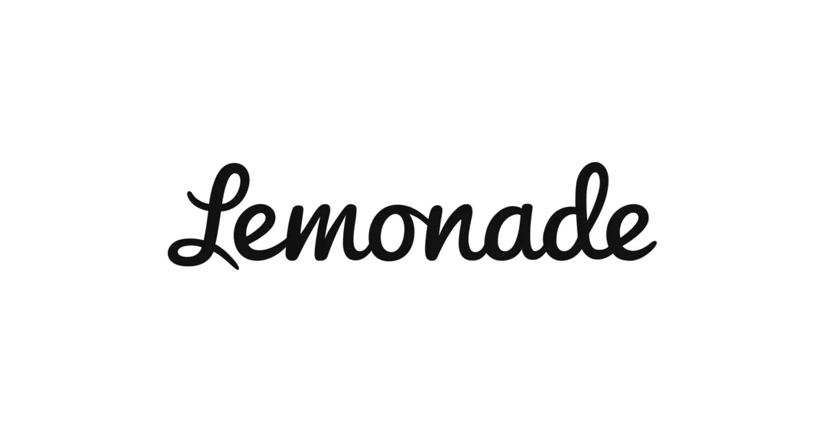 Lemonade logo in cursive white text on black