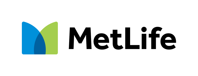 MetLife pet insurance logo with blue and green shapes
