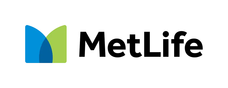 MetLife pet insurance logo with blue and green shapes