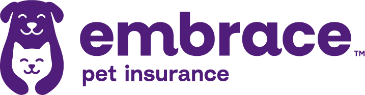 Embrace pet insurance logo with dog and cat icon