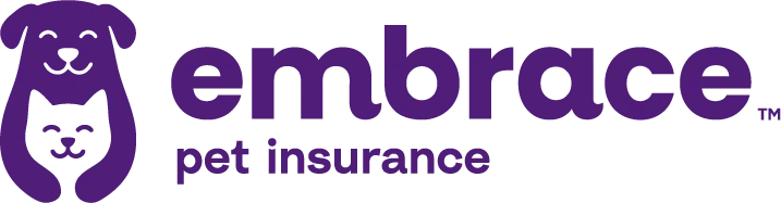 Embrace pet insurance logo with dog and cat icon