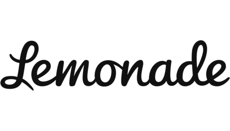 Lemonade logo in cursive white text on black