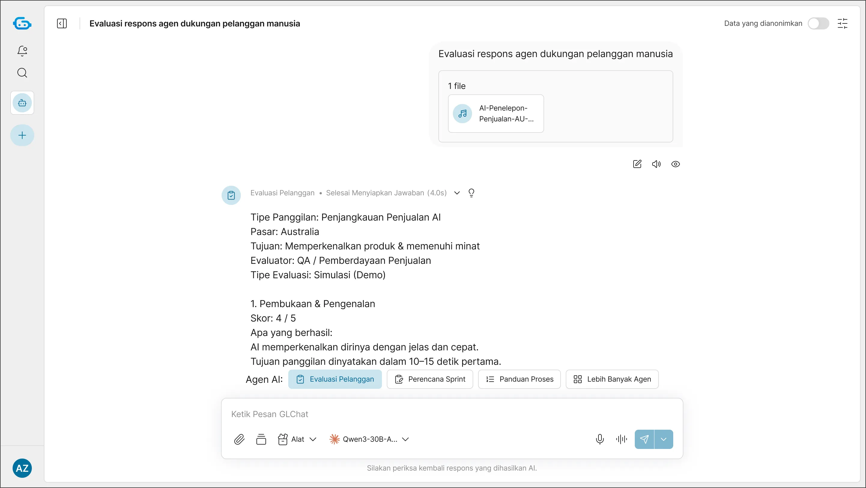 Screenshot of a Google Apps customer feedback summary for GLChat with ratings showing 66% positive, 24% neutral, and 10% negative, highlighting ease of use and productivity improvements.