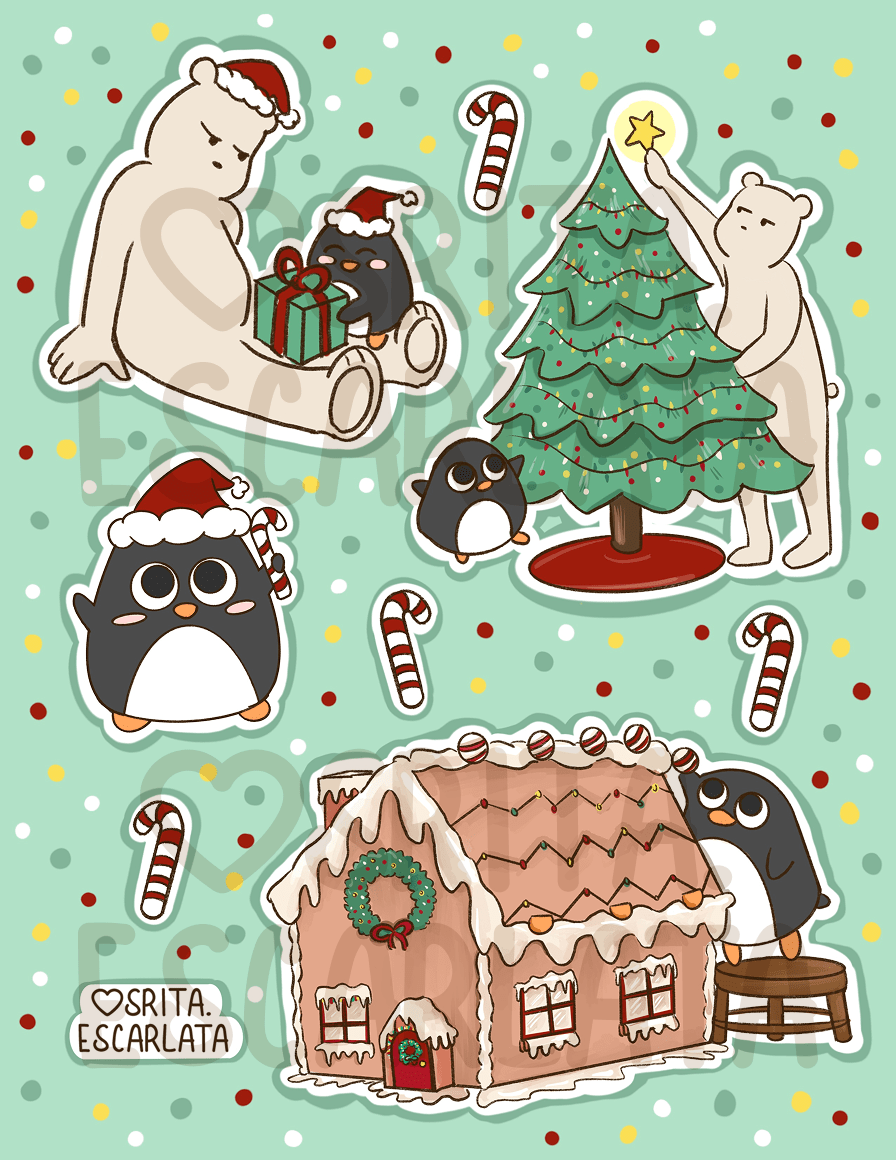Pingu lingo Christmas's stickers