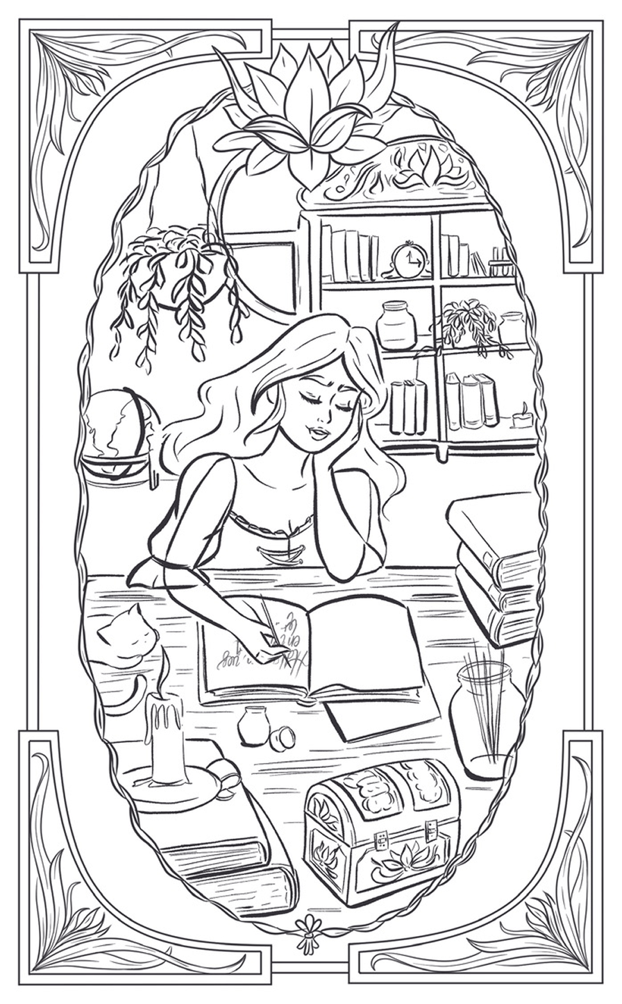 Woman reading illustration