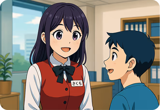 人と話しているようなやわらかい口調
