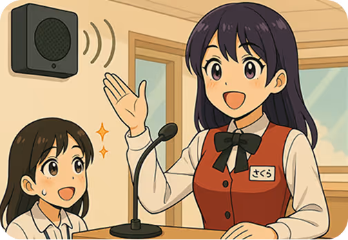 館内放送をほぼ100%自動化