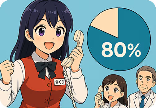 電話対応の約80%を自動化！