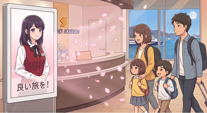 機械的で終わらない温かさ。電話の最後に 『良い旅を』と添える気遣いが嬉しいですね。
