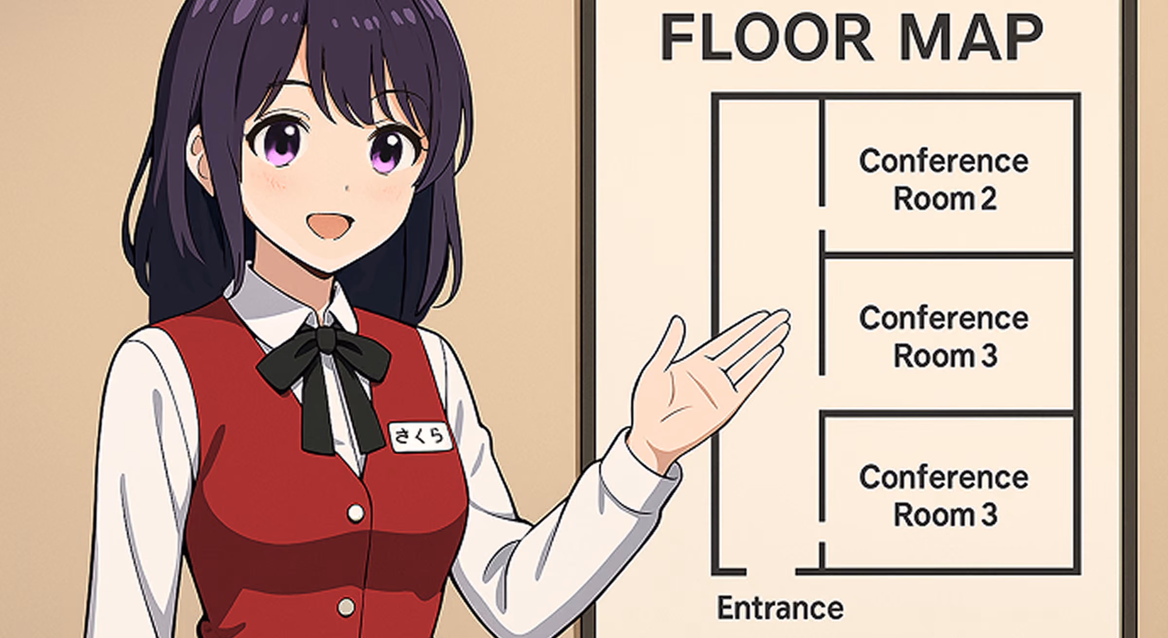 会議室などの案内もAIが対応