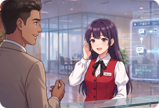 外国語のお客様もそのまま受付