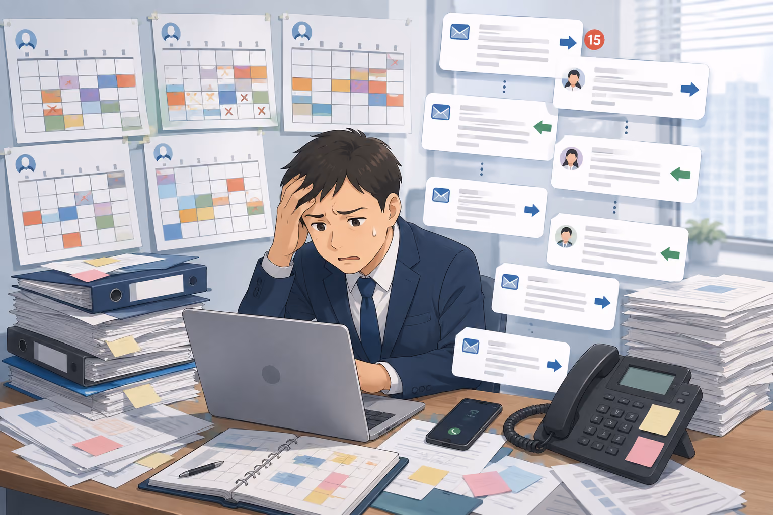 面倒な日程調整に時間と心をすり減らすことも無くなりますbefore