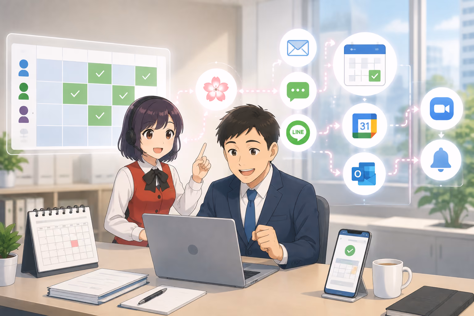 面倒な日程調整に時間と心をすり減らすことも無くなりますafter