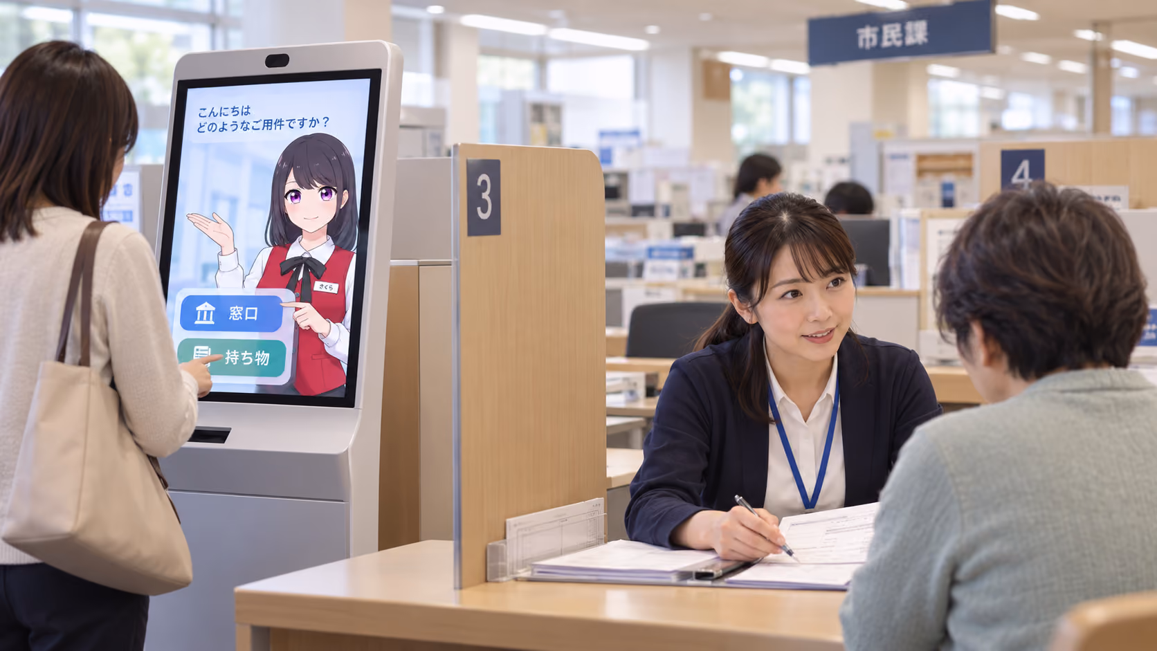 よくある質問や単純な手続き対応を さくらさんに任せて、スタッフの時間を確保