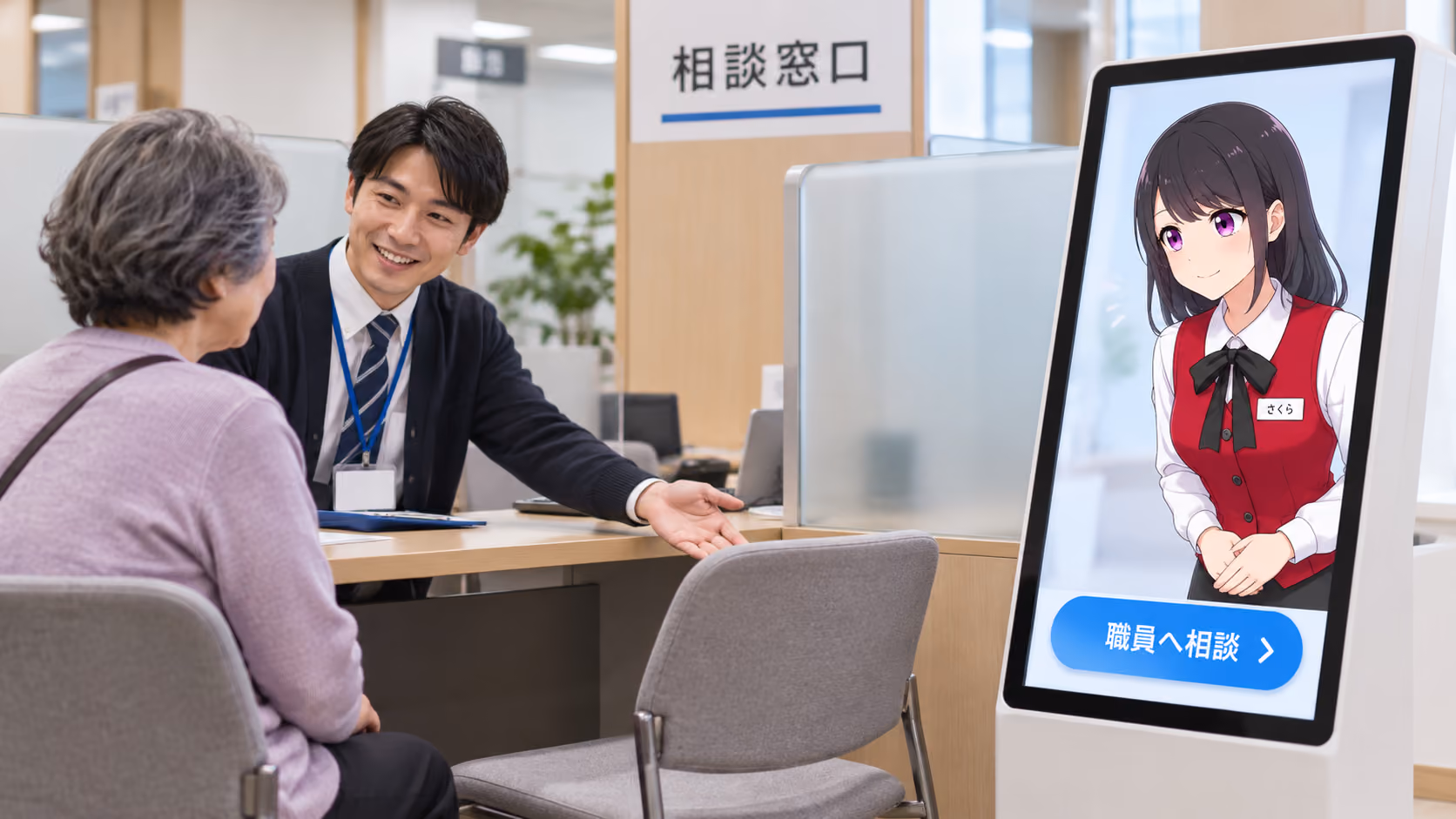 さくらさんが窓口業務をサポートし、 少人数でもスムーズな対応を可能に
