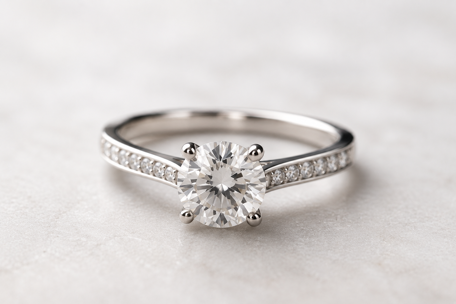 Existing diamonds reused to create a new bespoke engagement ring.