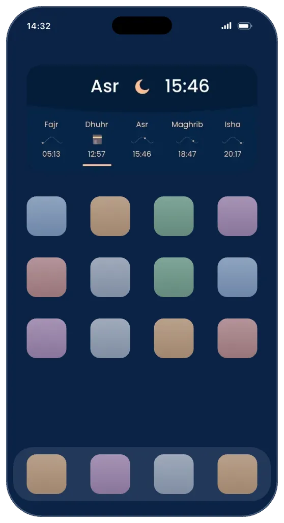 Adding the Pillars prayer times widget to the iPhone Home Screen