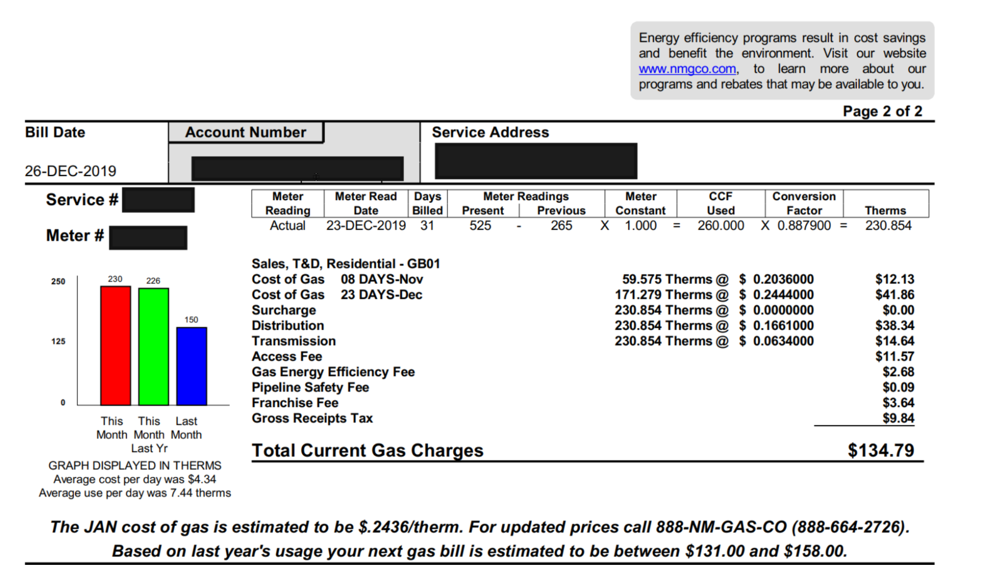 gas bill
