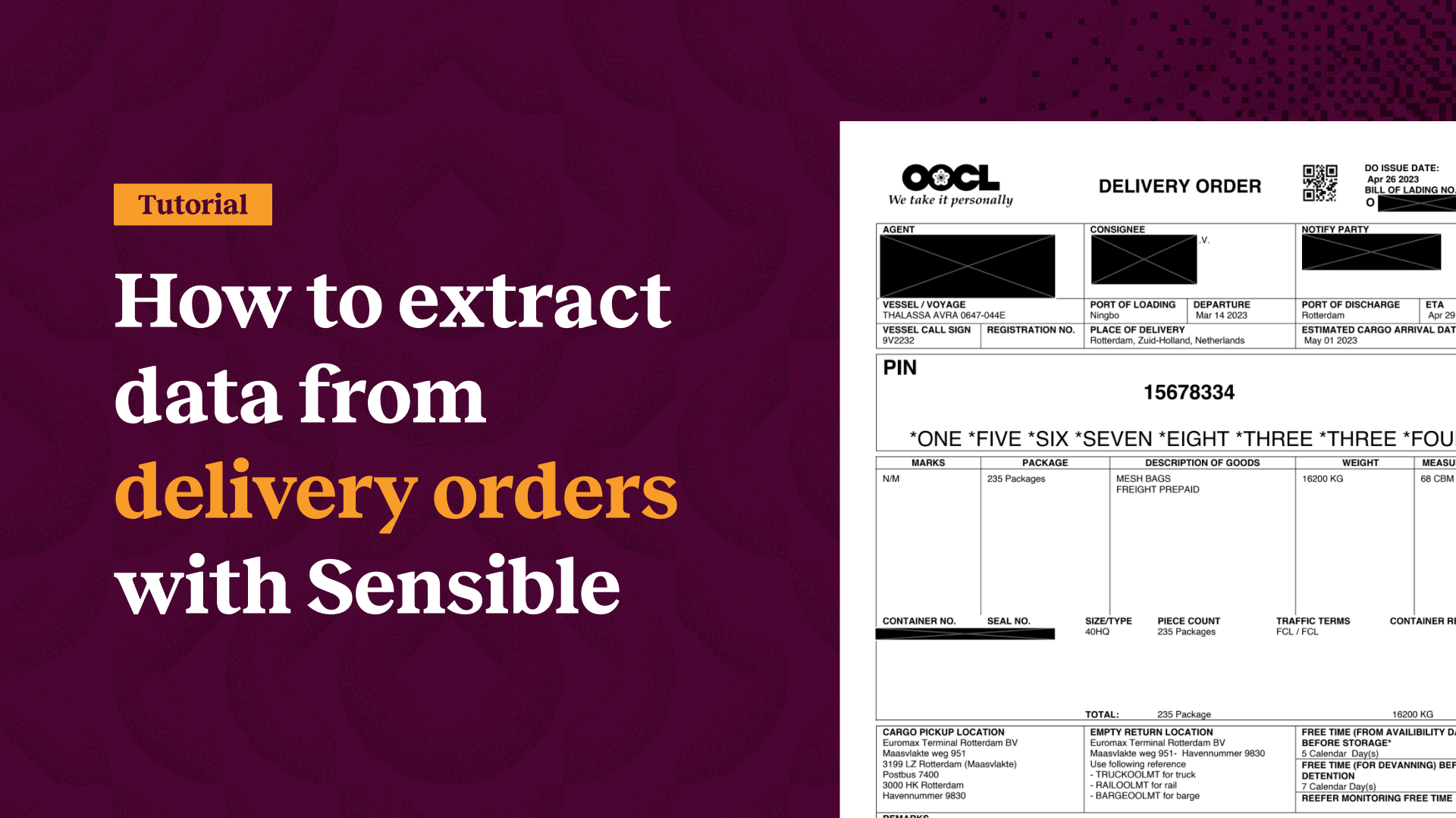 How to extract data from delivery orders with Sensible