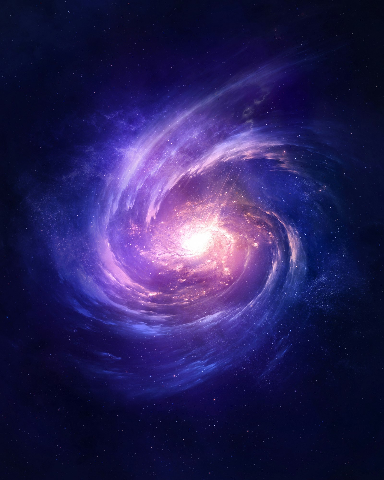 Purple cosmic spiral galaxy representing the planetary urges and drives within us