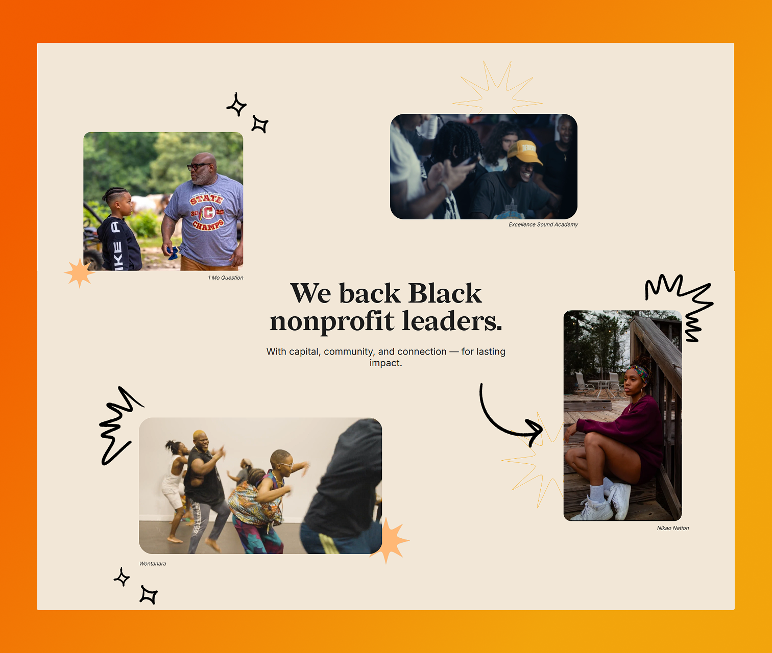 A collage section of the BackBlack homepage.