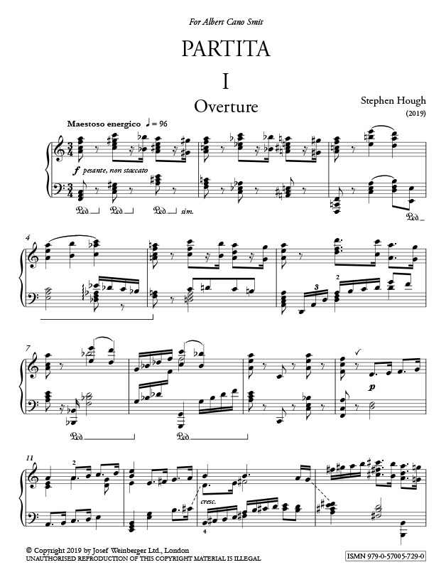 Score of Stephen Hough’s Partita for piano