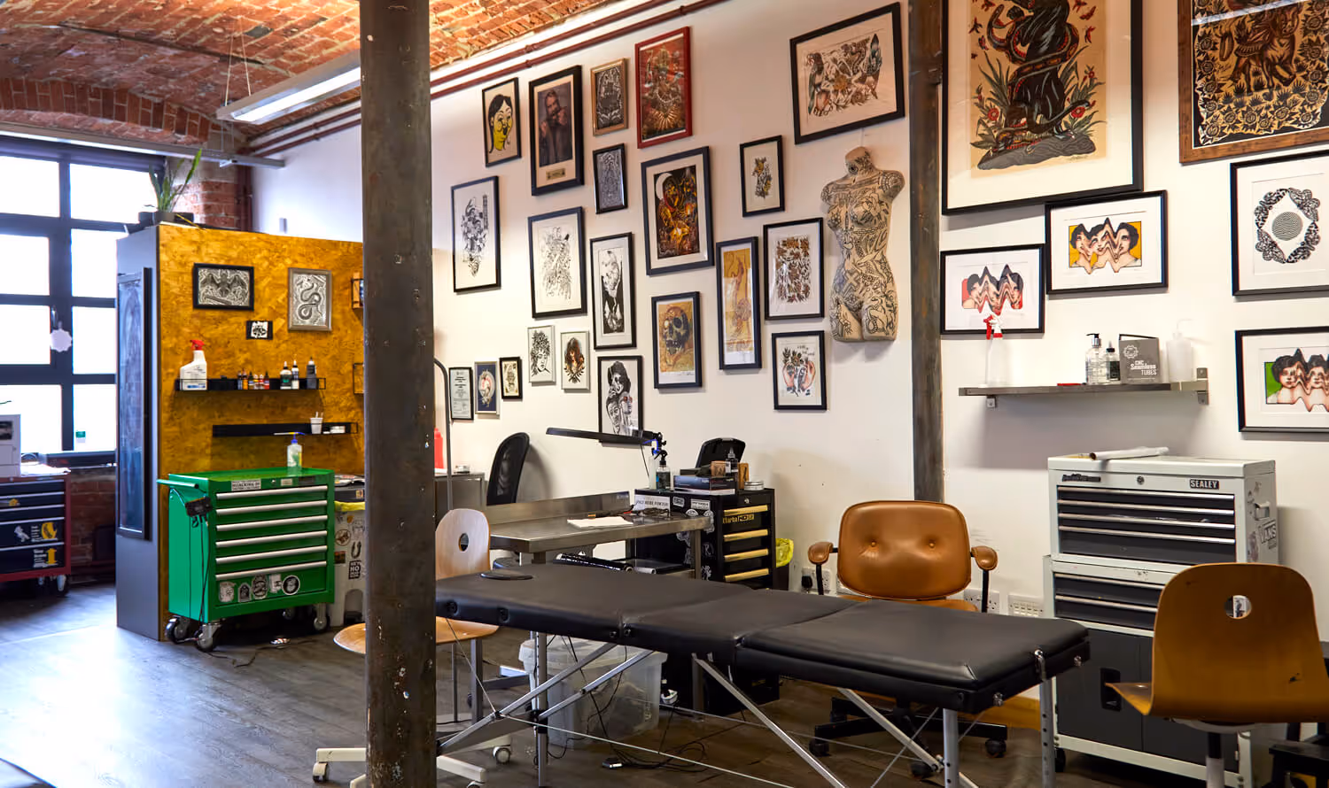 Tattoo studio space at Castleton Mill. Creative studio space for rent in Leeds