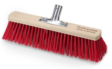 EVObrush Saalbesen, Elaston, 80 cm, Stielloch, mit aufgeschraubtem Stielhalter