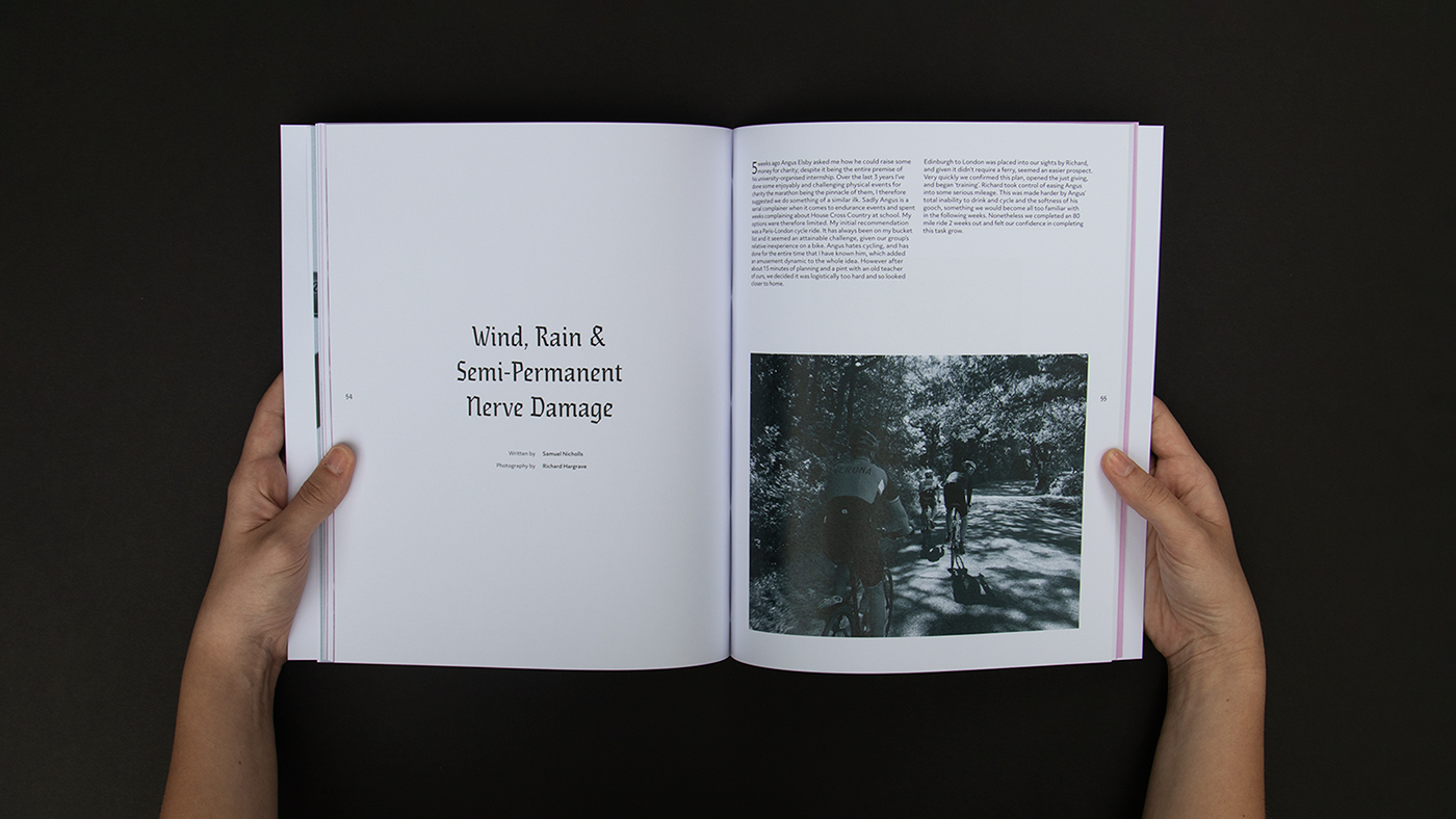 Editorial double spread start of a section