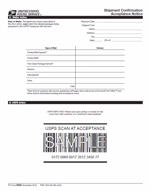 USPS SCAN Form