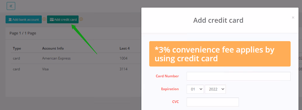 ShipSaving - Payment methods