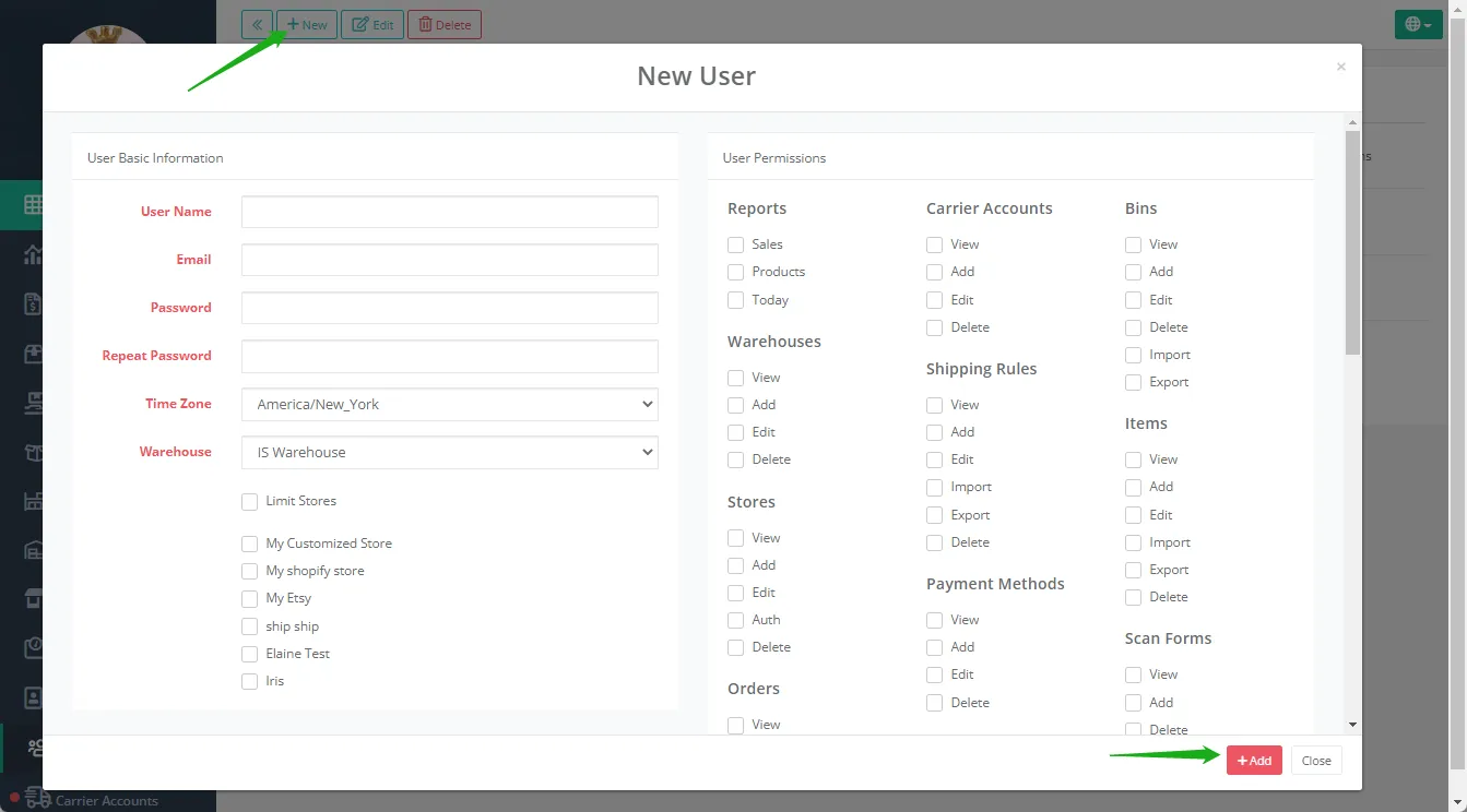 ShipSaving - add user