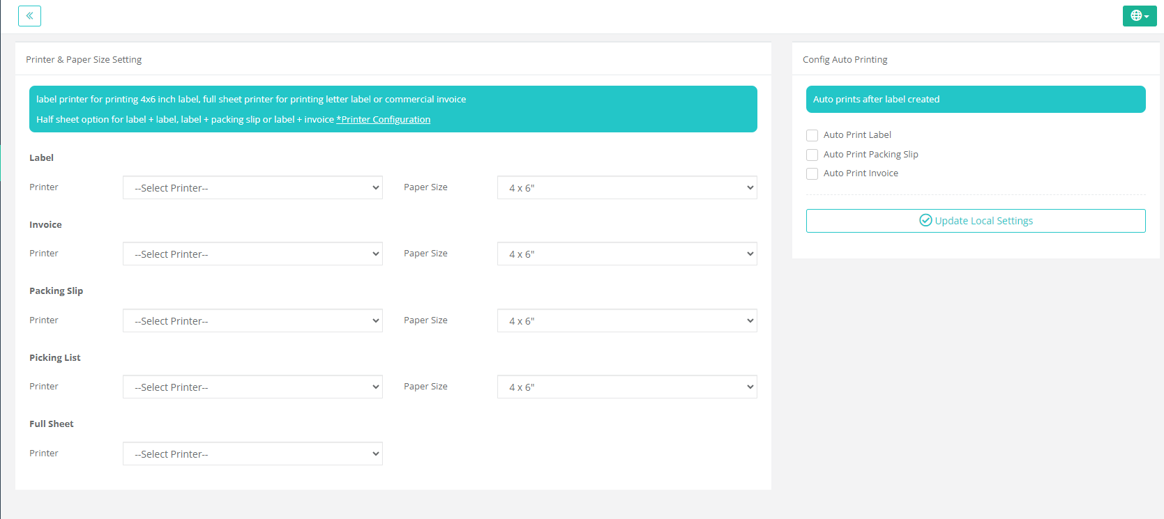 ShipSaving - Printer plugin