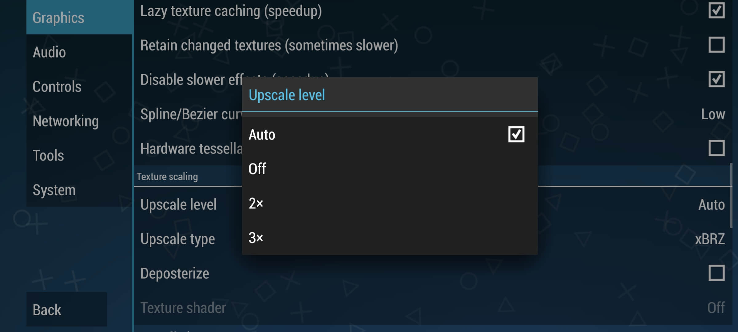 Set upscale level to auto