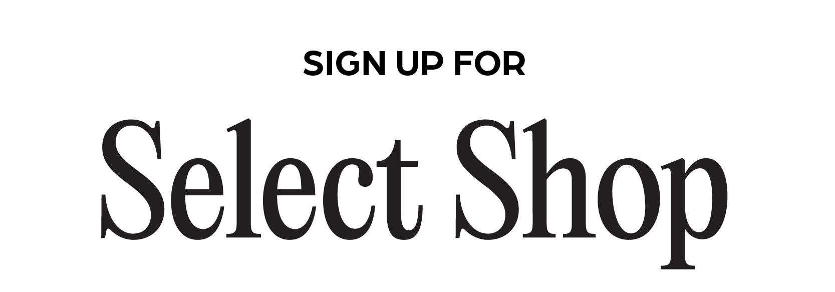 Select Shop Newsletter Title Logo
