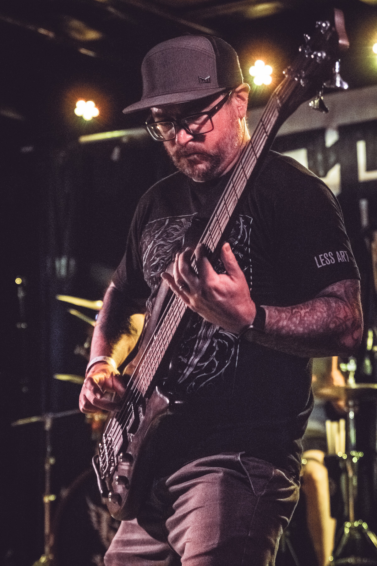 Matt Rinehart, bass, live at HQ in Denver. Photo by Ethan Cook.